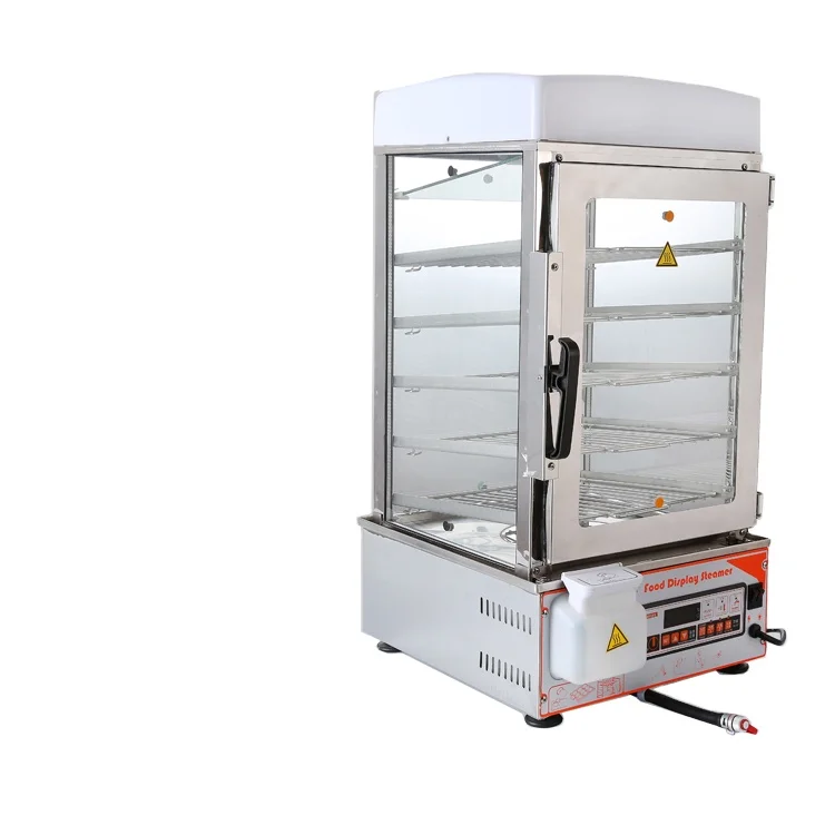 500S Automatic Energy-efficient 5 Layers Steamed Magic Bun Maker Glass Hot Food Display Warmers Cabinets