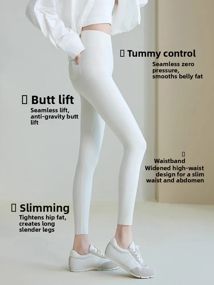 暖かいヨガパンツ レディース ハイウエスト お腹コントロール 滑り止め ケットデザイン 秋 ファッション 高品質 ナイロン スパンデックス混紡