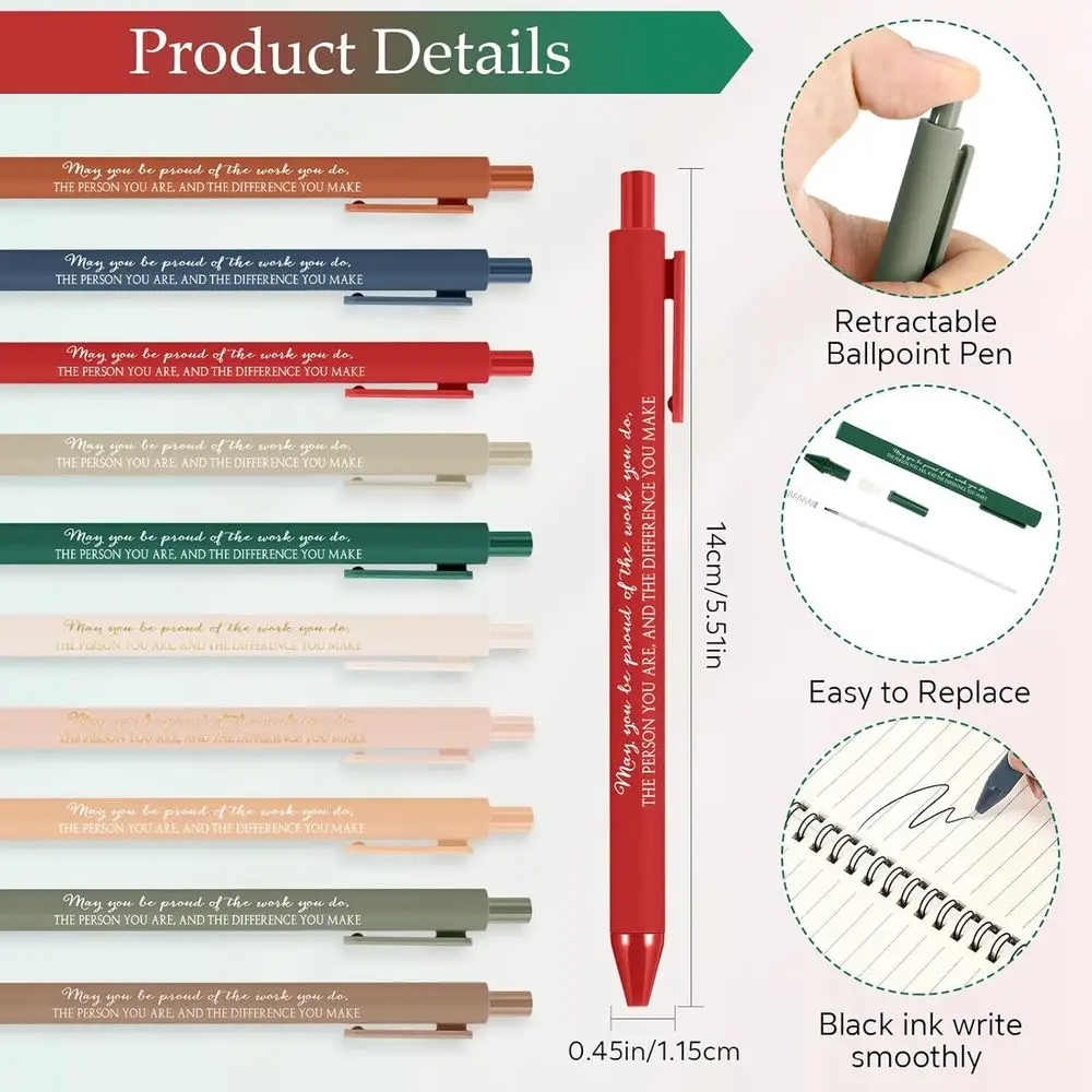 50 مجموعة من دفاتر الملاحظات الحلزونية الملهمة مكونة من 100 صفحة مع ملاحظات لاصقة - هدية كبيرة لتقدير موظف عيد الميلاد والفريق #3