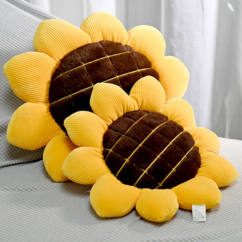 Soft Sunflower Sleeping Pillow Cushion Plush  Flower Throw Pillow Chair Cushion for Office Home Floor Mat Sofa Decor