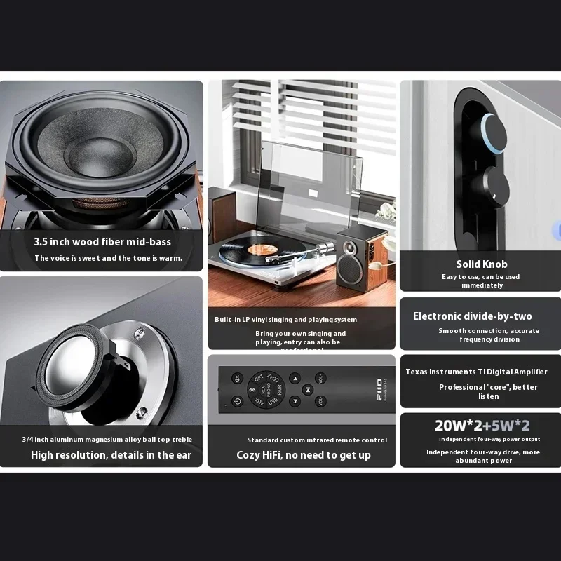 FiiO SA1 Активный динамик Настольный Bluetooth-динамик HIFI Качество звука 31-сегментный высокоточный без потерь Настройка PEQ LDAC APP