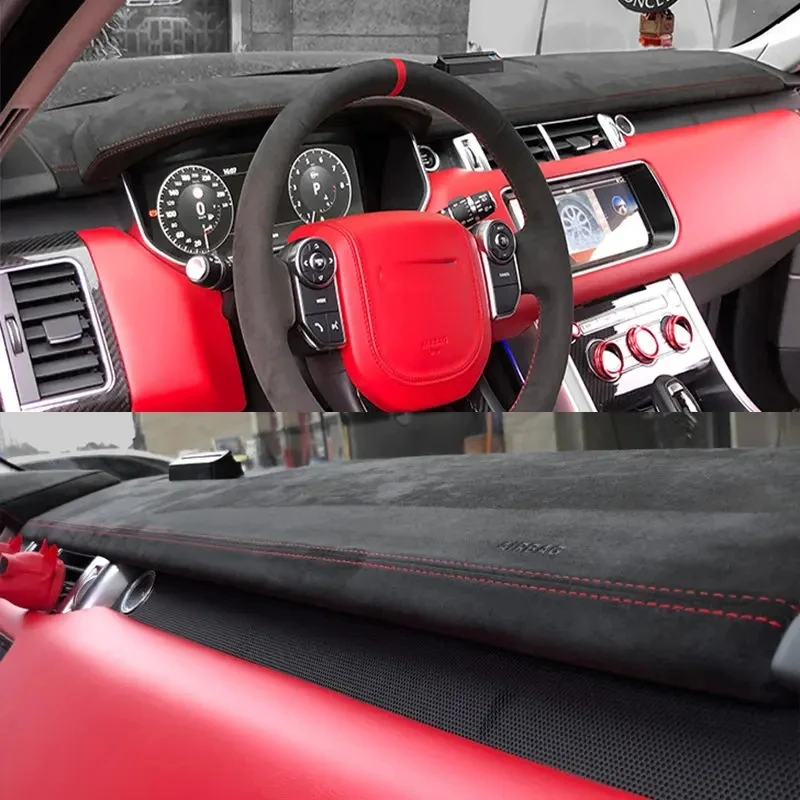 Custom Car Dashboard Cover Wrap in Alcantara for Land Rover Range Rover Sport Executive Discovery 2016-2020 Mat Shade Cushion