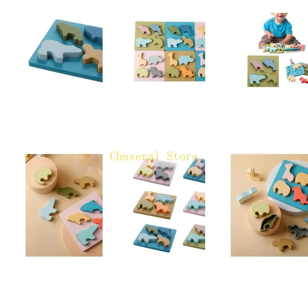 E7CE 幼児形状パズル動物形状学習玩具ボード食品グレードのシリコーン