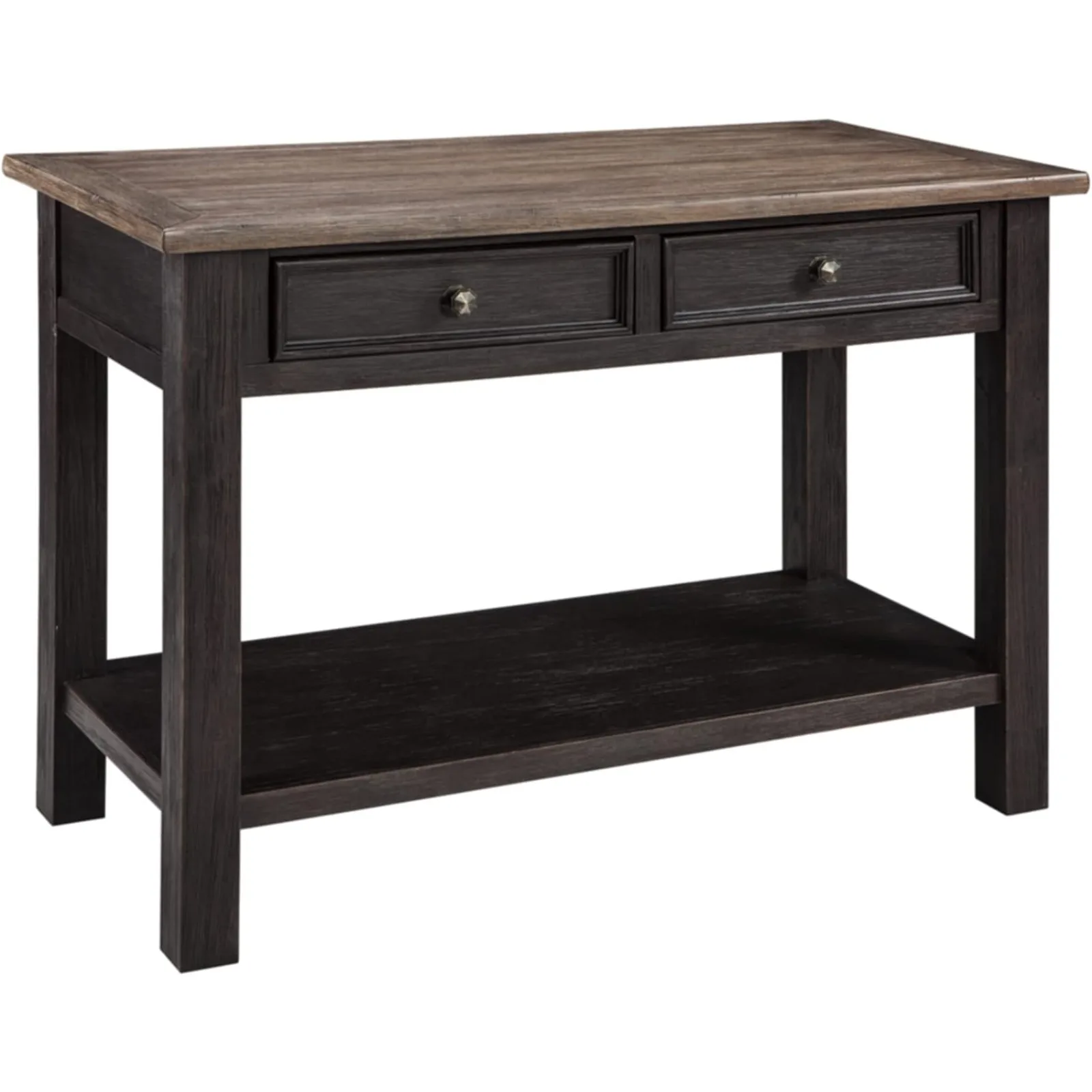 

US Tyler Creek Modern Farmhouse Sofa Table, Brown & Black