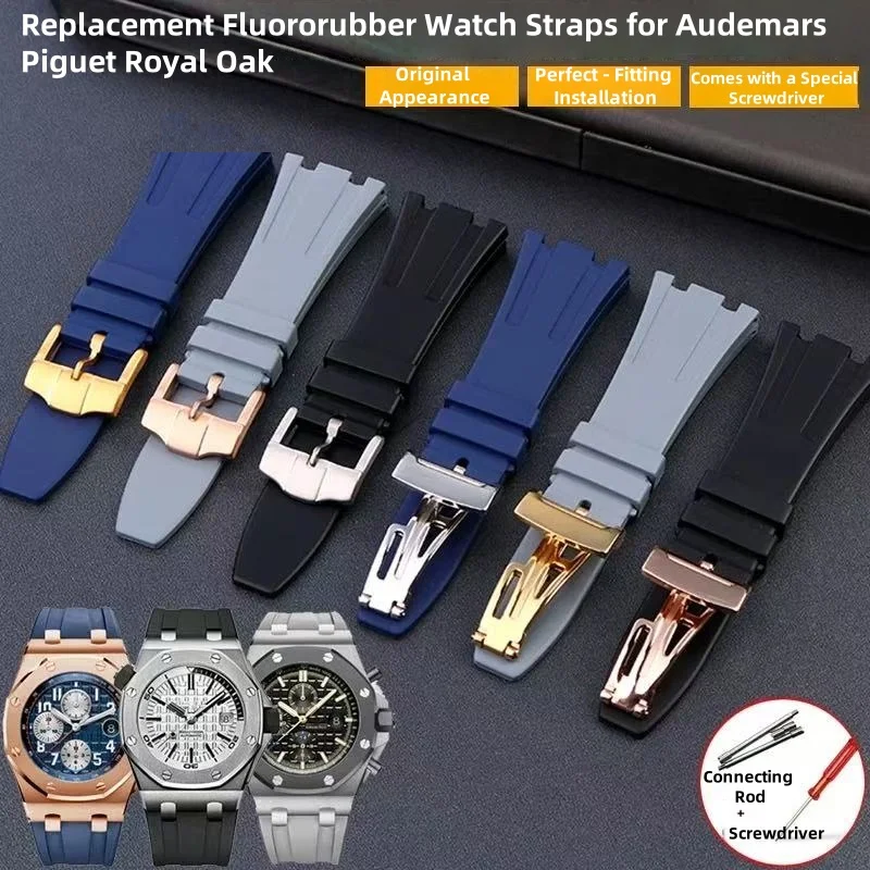 For Audemars Piguet AP Royal Oak Offshore AP15400 15202 15703 Silicone Rubber Watch Strap Men's Watchband 26mm GA-2100 Bracelet
