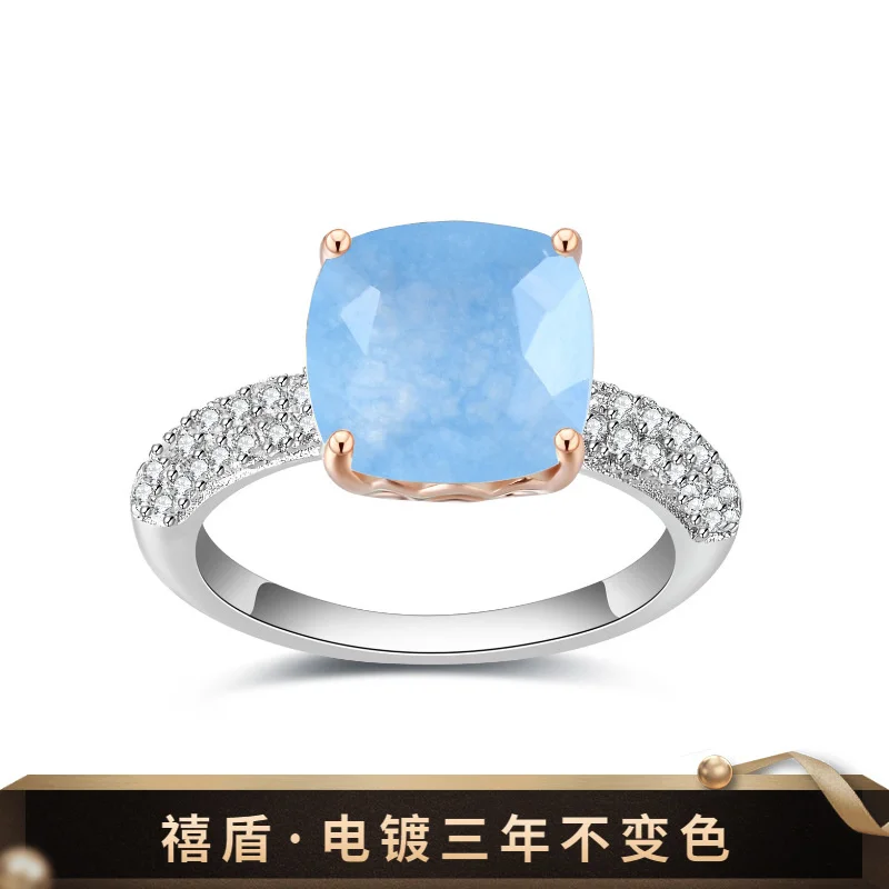 

genuine real brand jewels Light Luxury Design Sense Lasting Colorless s925 Sterling Silver Inlaid Color Ring high quality