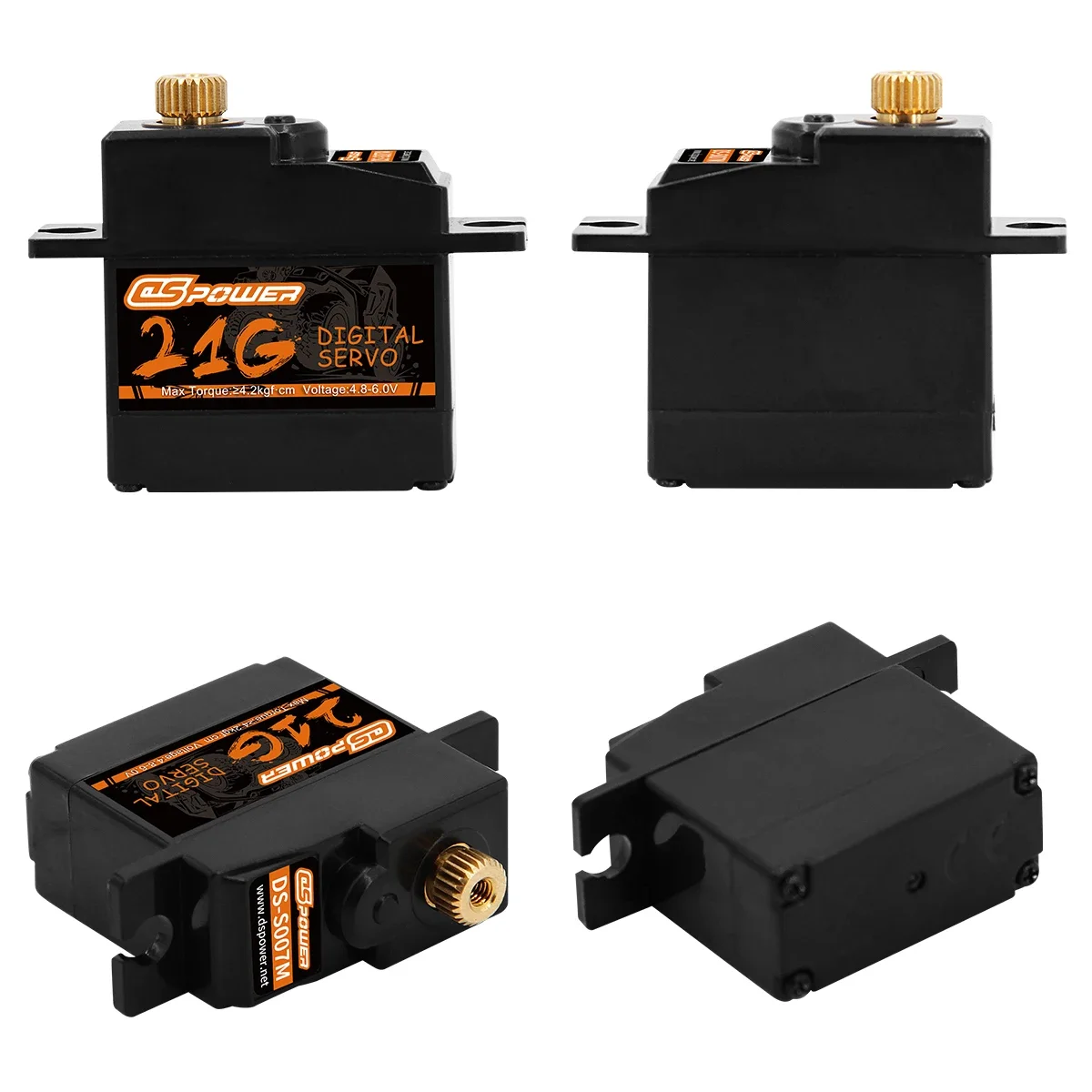 DSpower 21g Metal Gear Mini Servo 4.2KG 17g Servo for 1/18 1/16 1/14 RC Car Slash E-Revo 144001 MN99S MJX Hyper Go 14209 14210