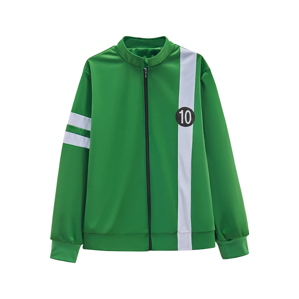 Ben Tennyson Cosplay Costume Ben Alien Force Tennyson Green Zipper Up Jacket Hoodies Mens Casual Sports Sweatshirt Halloween Out - view 5