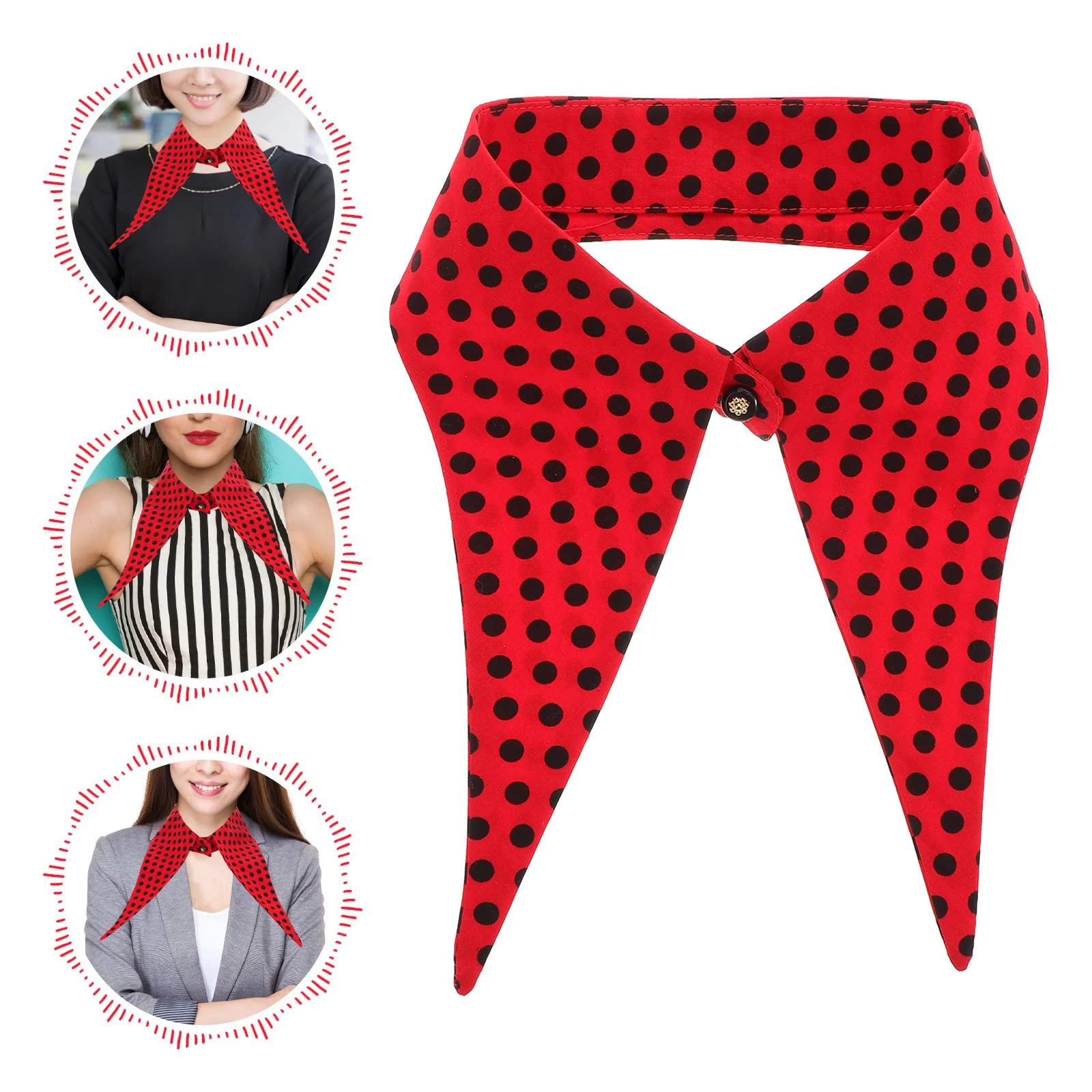 

Fake Collar Detachable Blouse Faux Shirt Collar Stylish Pointed Design For Women Party Cosplay Outfit Cotton Fabric