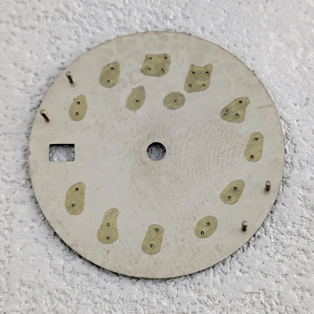 NH35 mostrador 28,5 mm mostrador árabe rosa sem mostrador luminoso prata aço inoxidável convexo mostrador árabe acessórios de relógio