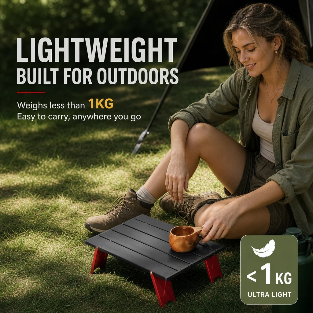 Mini Folding Camping Table Portable Ultralight Collapsible Small Side Table Compact Outdoor Desk For Picnic Beach Fishing Travel