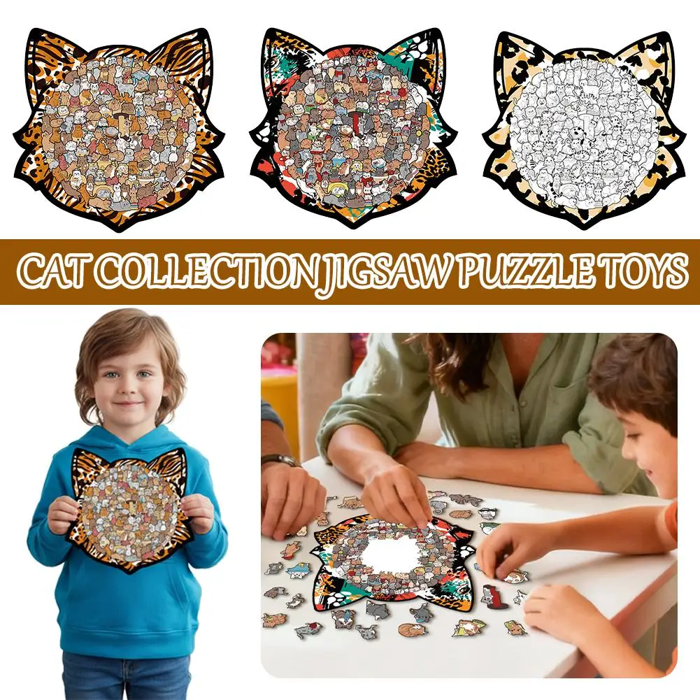 

Цветная деревянная головоломка в форме кошки, деревянная головоломка в форме кошки, уникальная деревянная головоломка в форме животного, креативные подарки, домашний декор