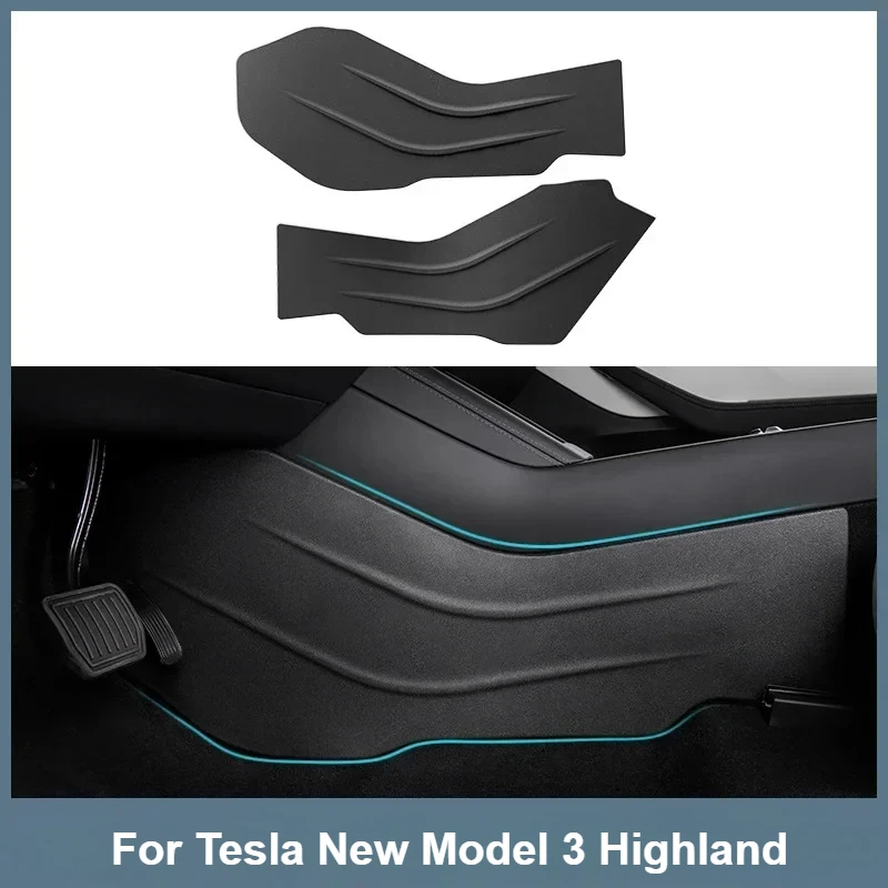 For Tesla Model 3 Highland 3+ 2024 Side Defense Kick Pad Central Control Protective Foot Pad Anti-dirty Mat Interior Protection