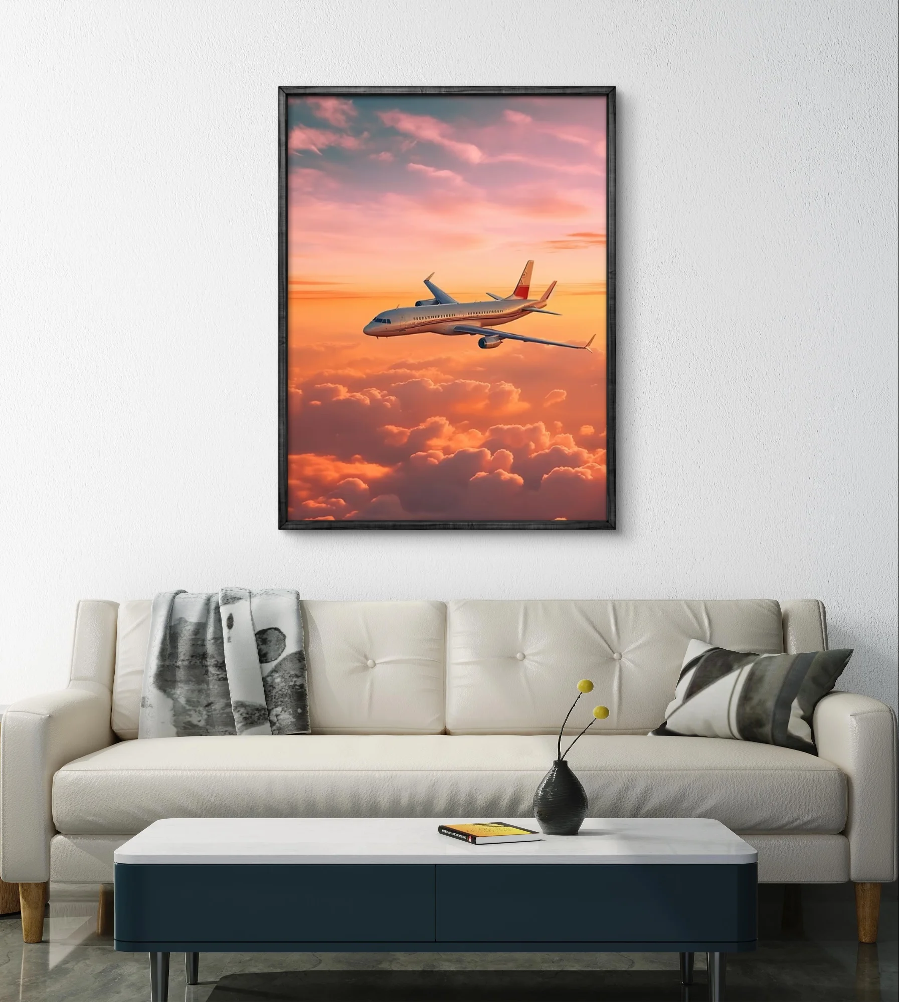 Passenger Aircraft 5D Diamond Plane Takes Off Murals Diy Diamond Embroidery Modern city scenery Home Wall Decor