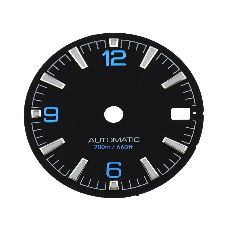 Esfera de reloj Nh35 de alta calidad con C3 luminosa para corona en 3 o 3,8 reloj Seik Nh35 Mods de movimiento accesorios esfera de reloj
