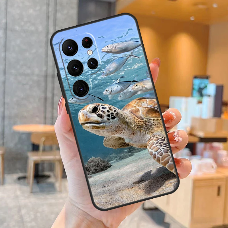 Nette Cartoon Turtles Fall Für Samsung Galaxy S23 S22 Ultra S20 S21 FE S9 S10 Hinweis 10 Plus Hinweis 20 ultra Abdeckung
