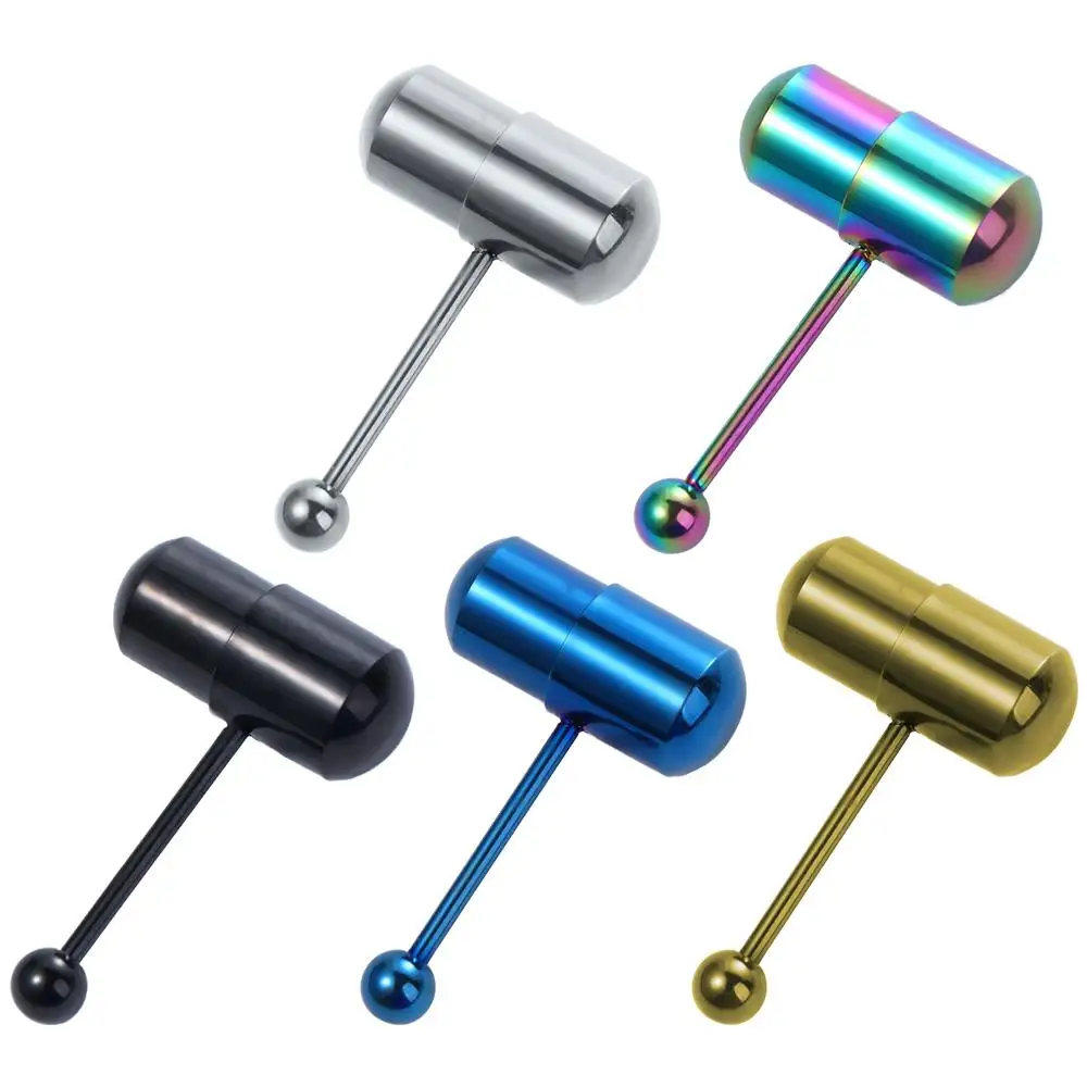 Barbell Tongue Piercings Stainless Steel Titanium steel Tongue Ring Body Jewelry Piercing Jewelry Vibrating Tongue Nail