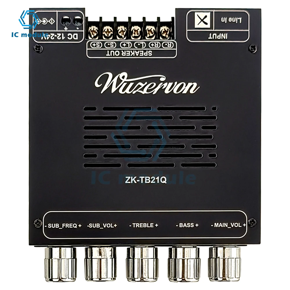 

ZK-TB21Q Bluetooth Digital Amplifier Board 2.1 Channel 50W+50W+100W Lossless APTX Subwoofer HiFi Audio Amplifier Module for Home