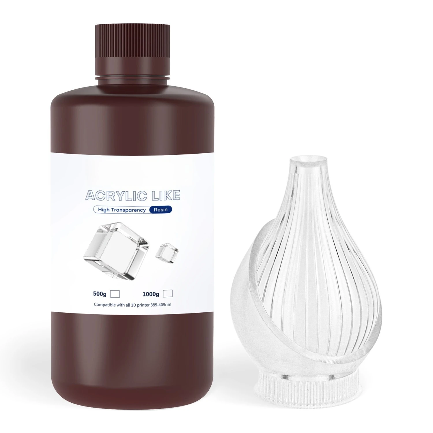 1KG Luminous & Thermochromic Special Engineering Resin,Elastic Flexible High Toughness High Transparency 3DPrinting Photopolymer