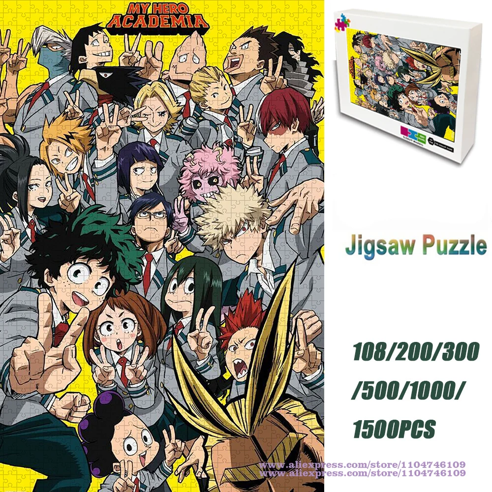 

My Hero Academia Puzzle Jigsaw 108/200/300/500/1000/1500Pcs Intelligence Puzzles for Kids & Adults Puzzles Home Decoration