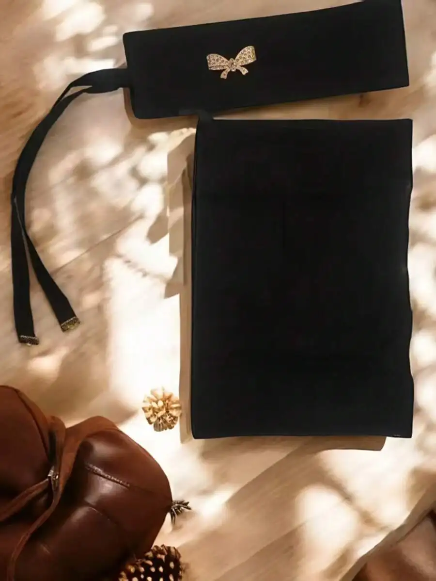 

Black Solid Chiffon Veil With Bow Brooch Scarf For Women Conservative Face Cover Daily Use