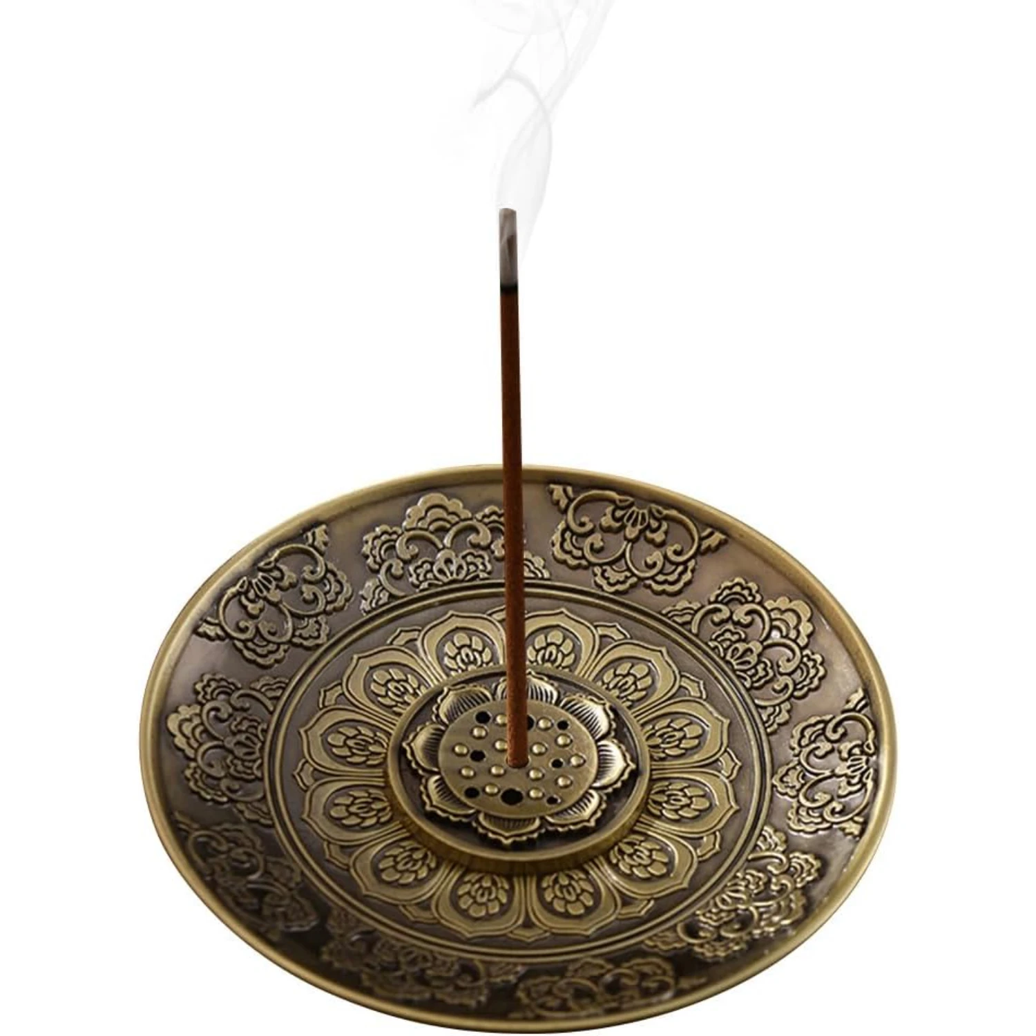 9 Holes  Burner Tray Large  Holder for Sticks, Brass  Insert Burner with ,  Plate Handmade Tray,  Decor Meditation Tea House and