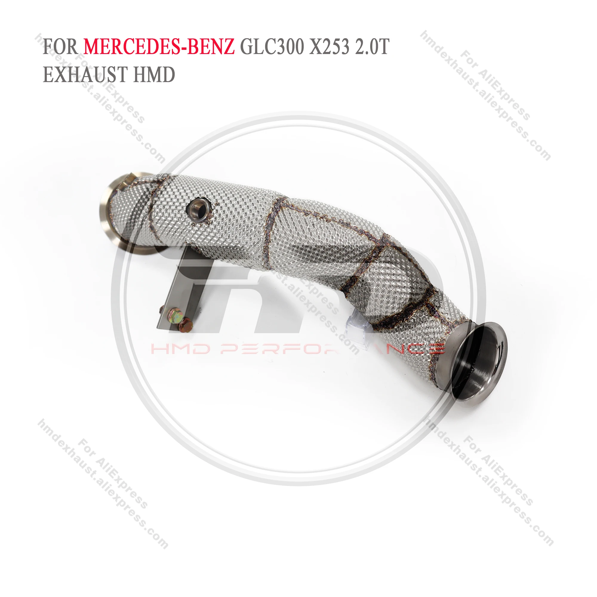 HMD Exhaust System High Flow Performance Downpipe for Mercedes Benz GLC300 X253 2.0T With Heat Shield Racing Pipe