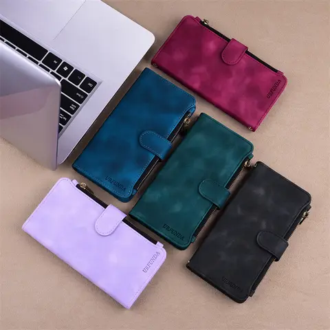Luxury Zipper Wallet Case For Xiaomi Redmi Note 8 8T 7 4 4X 5 Plus 6A 6 Pro 7A 8A S2 Case Wallet Leather Flip Cover Fundas Coque