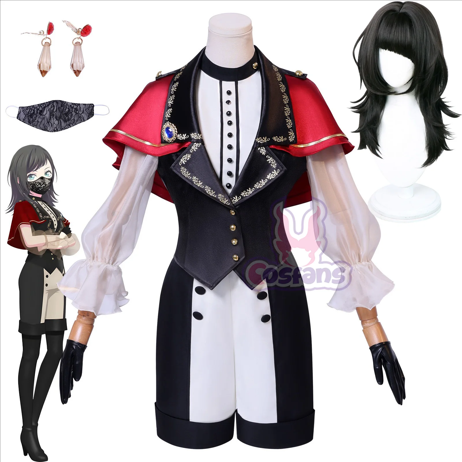 

Timoris Anime Clothing Carnival Party Dressing Up BanG Dream! Yahata Umiri Cosplay Costume Ave Mujica Masked Ball Uniform Sets