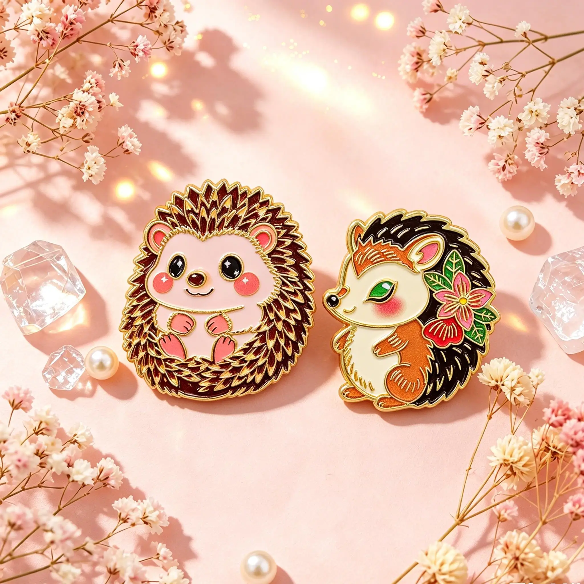2er-Set niedliche Igel-Emaille-Pins, Cartoon-Brosche für Mäntel, Damenbroschen, Kragen- und Reversnadeln, Metallabzeichen, Schmuck, Geschenk für Freunde