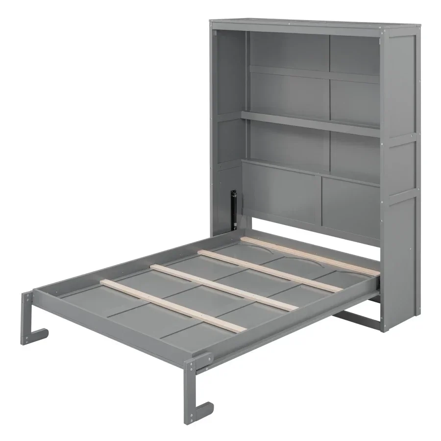 

Premium Full Size bed,Murphy Bed Wall Bed with Shelves,Multifunction Murphy Bed can be folded away into a cabinet,Space Saving