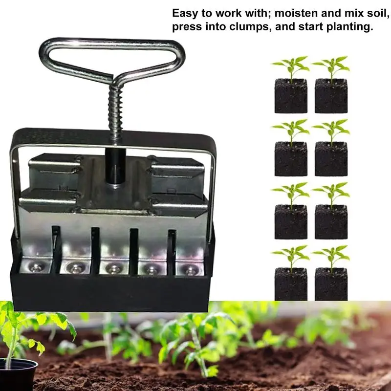 

Soil Block Maker Hand held Soil Block Making Tool For Protecting Seedling With Comfortable Handle Greenhouse Garden Supplies