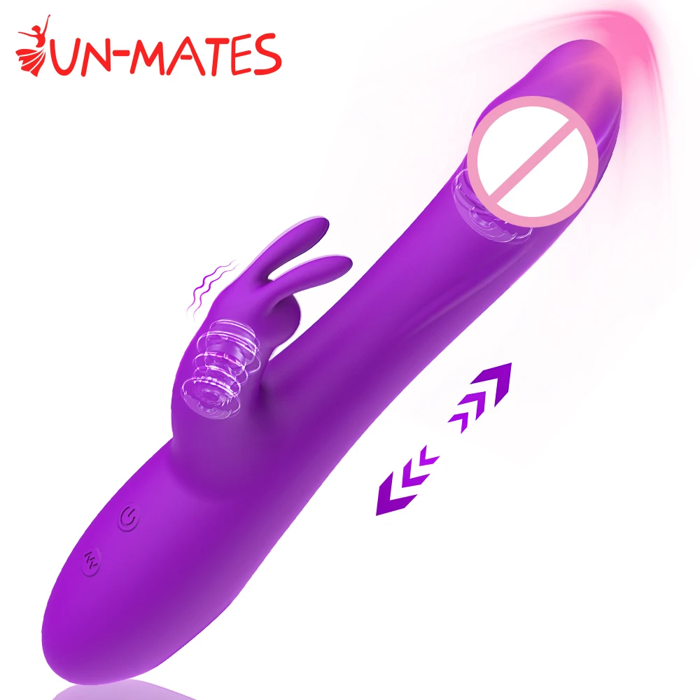 2 In 1 Dildo Rabbit Vibrator Stretch Vibrating Female Masturbator USB Rechargeable Anal Clit Massager Sex Toys for Women Couples