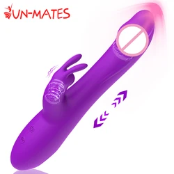 2 In 1 Dildo Rabbit Vibrator Stretch Vibrating Female Masturbator USB Rechargeable Anal Clit Massager Sex Toys for Women Couples