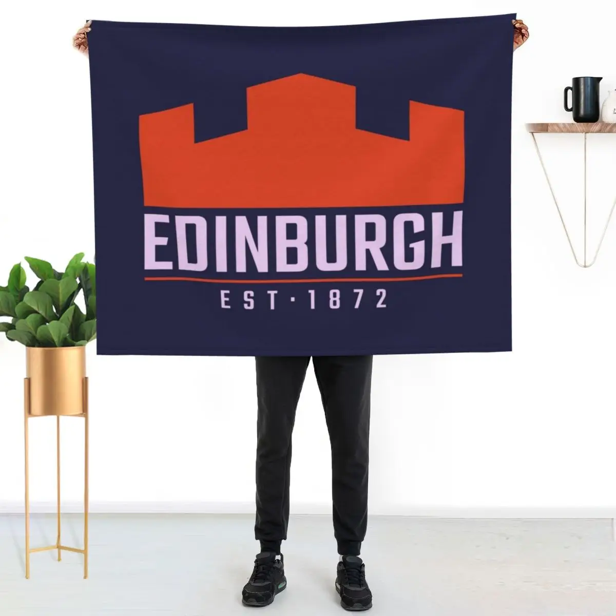 Edinburgh Rugby Throw Blanket Decorative Sofas Single Decorative Beds warm for winter Hairy for sofa Blankets