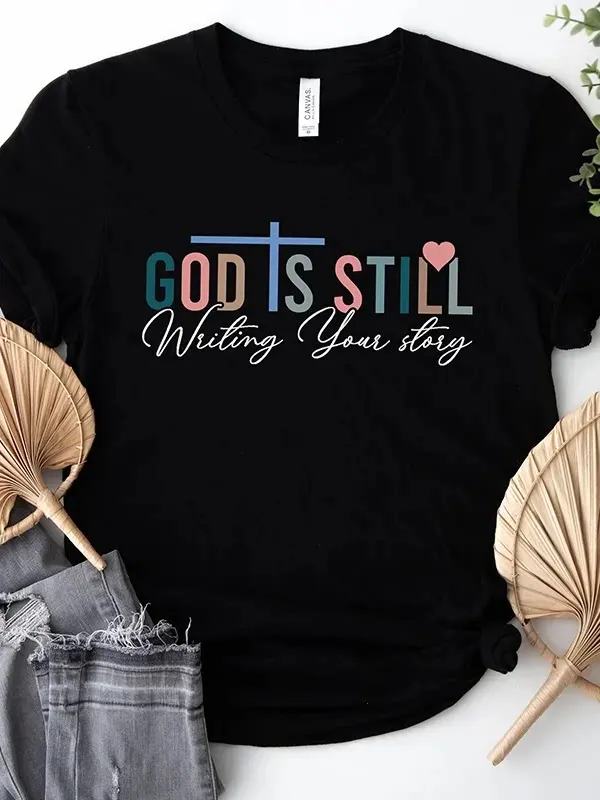 Short-sleeved Loose-fitting Casual Summer Men's and Women's T-shirt, Ideal for Faith Gatherings and Versatile for All Occasions.