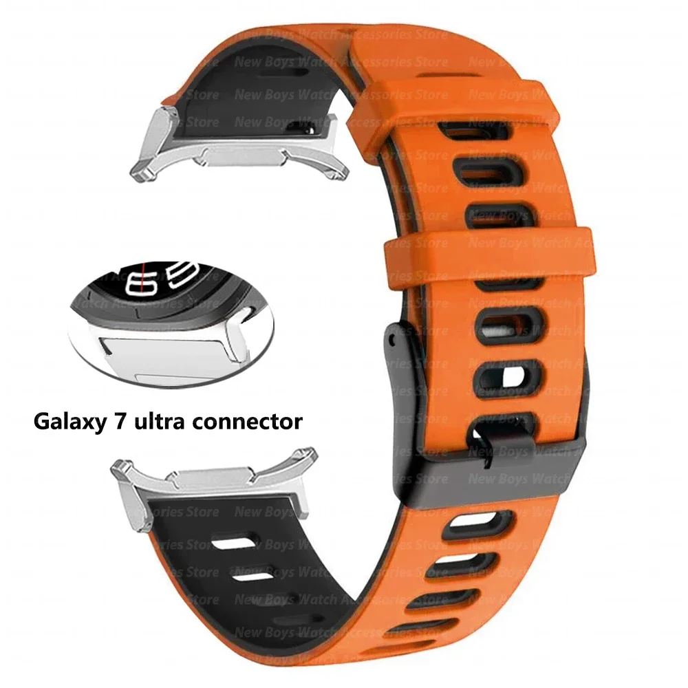 Pulseira esportiva de silicone para samsung galaxy watch ultra 47mm unissex pulseira de laço macio para galaxy ultra 47mm sem lacuna alça de extremidade curvada
