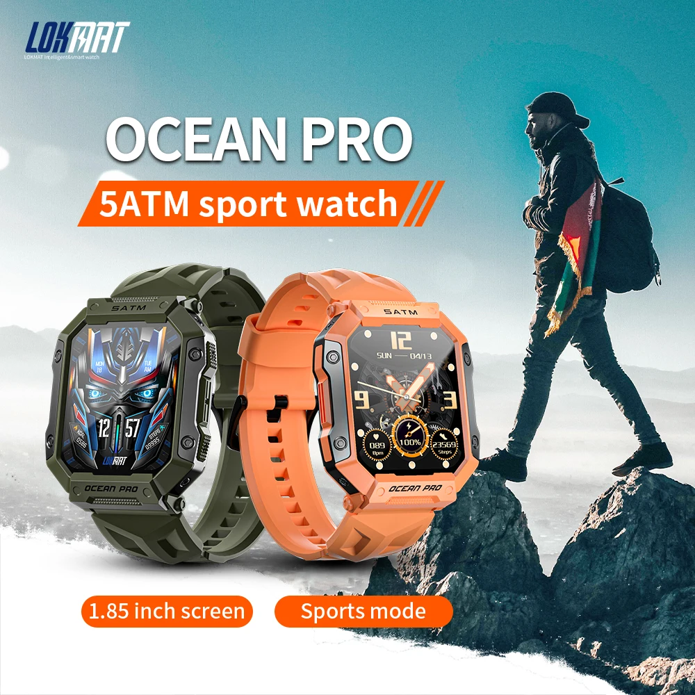 

LOKMAT Ocean Pro спортивные Смарт-часы прочный фитнес-трекер монитор сердечного ритма для прямой поставки