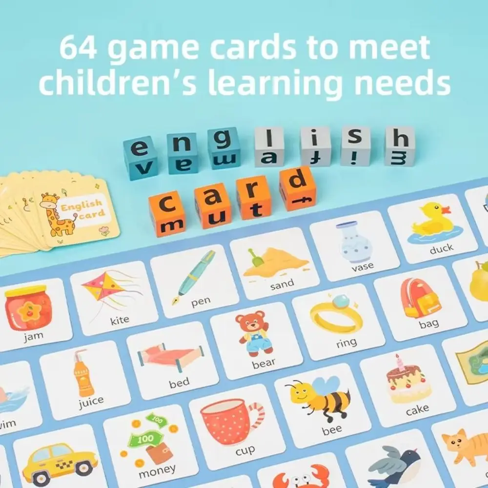 Flash Cards Alphabet Spelling Game Word Spelling Game Baby Learning Cards English Words Card Literacy Flashcards Matching Game