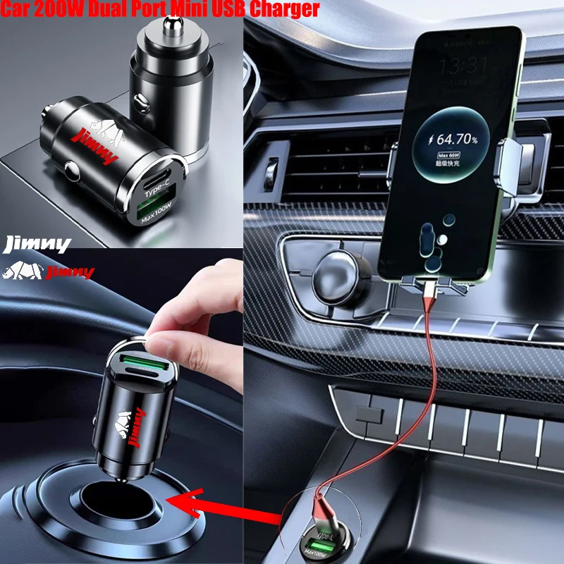 

100W Car Charger Lighter PD Fast Charging Any Mobile Phone For Jimny jb74 jb64 jb43 jb53 JB23 JB32 JB33 Car Accessories