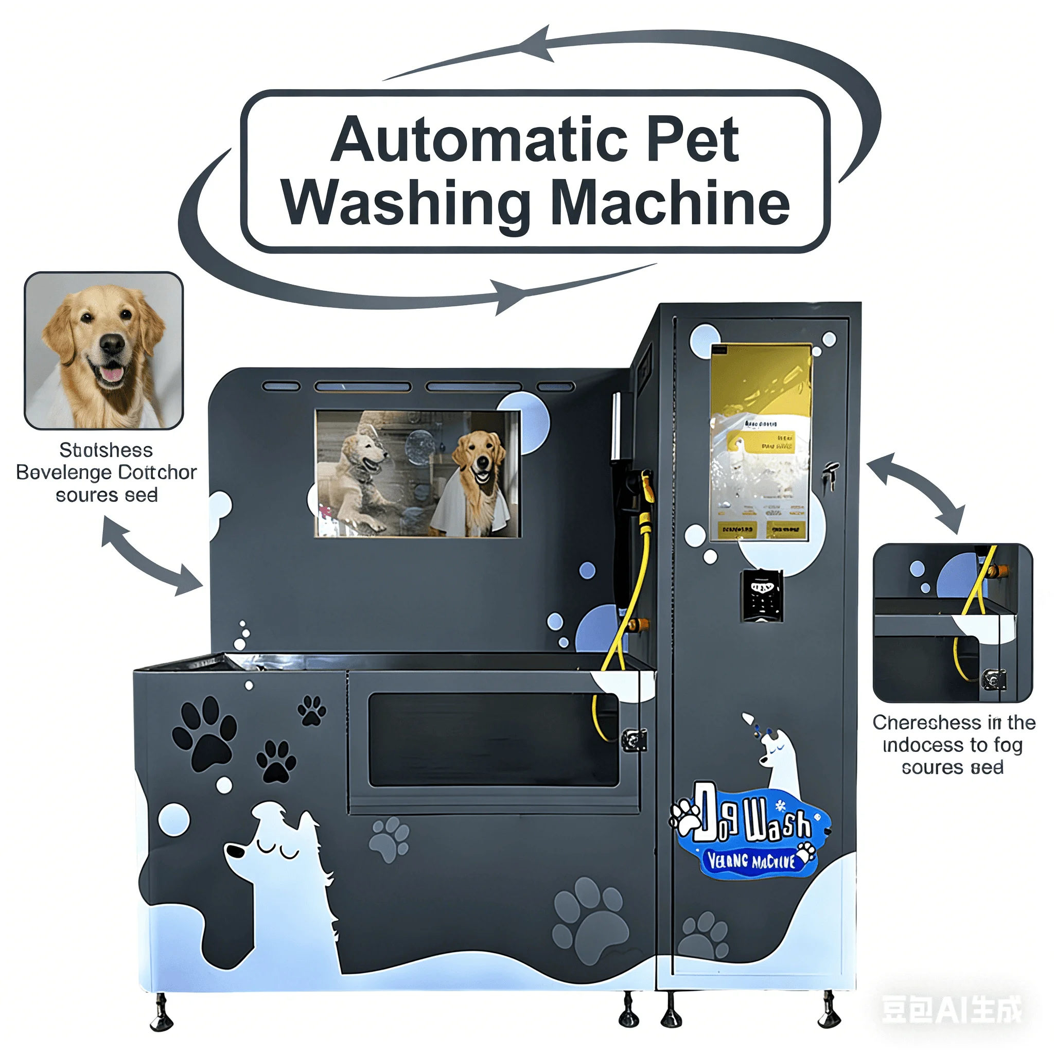Self Service Dog Wash Station Coin Operated Pet Vending Machine Automatic Shampoo Dispensing Dog Spa Tub for Parks Pet Stores view 6