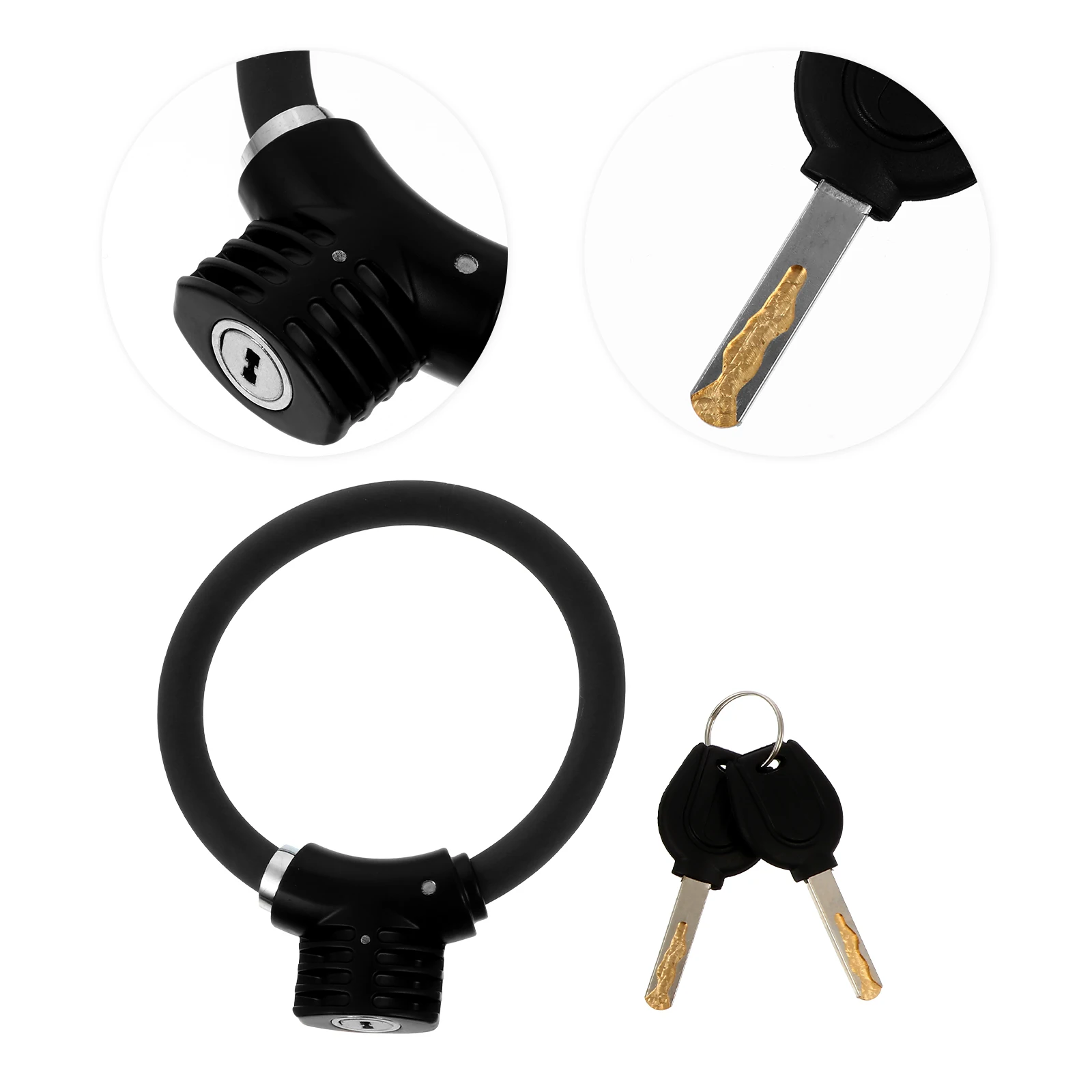 

Bike Lock Portable Mini Ring Shaped Alloy Anti-Theft Cycling Security Lock with Steel Cable for Mountain Bike Padlock
