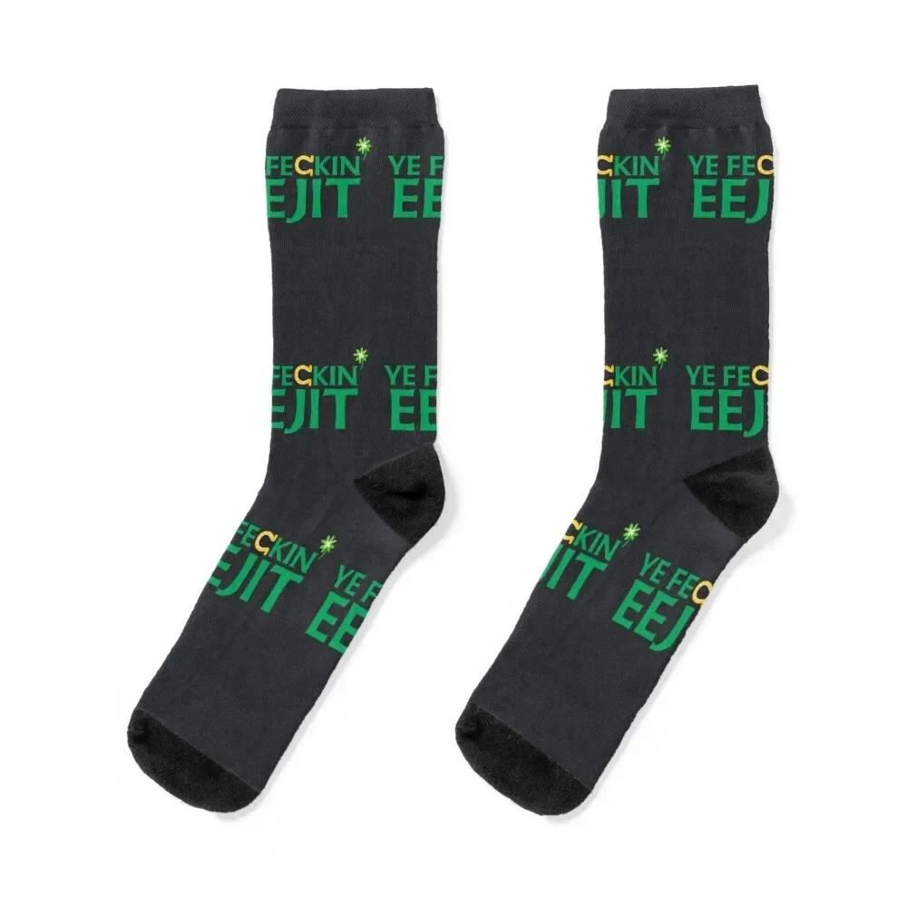 

Ye Feckin Eejit St. Patrick's Day Saint Paddy Funny Irish Slang Ireland Socks floral anime cartoon Socks For Girls Men's