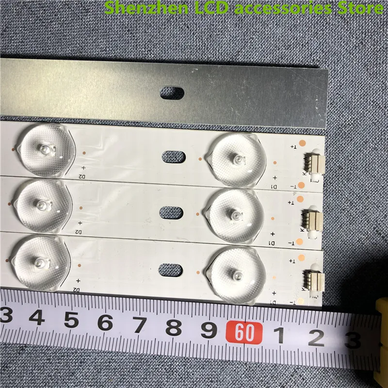 5 unid/lote para 32 pulgadas uso ZDJK-315D08-ZC14F-04 8LED 6V 590MM aluminio 100% nueva barra de retroiluminación de TV LCD