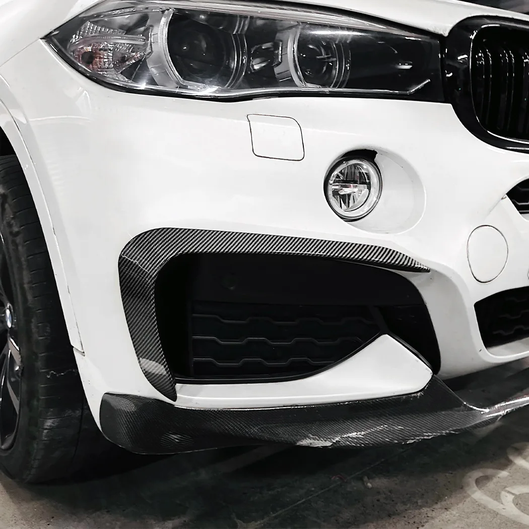 2015 To 2019 2X For BMW X6 F16 M Sport M50i M50d  Performance Gloss Black Front Bumper Splitter Lip Spoiler Diffuser By Body Kit