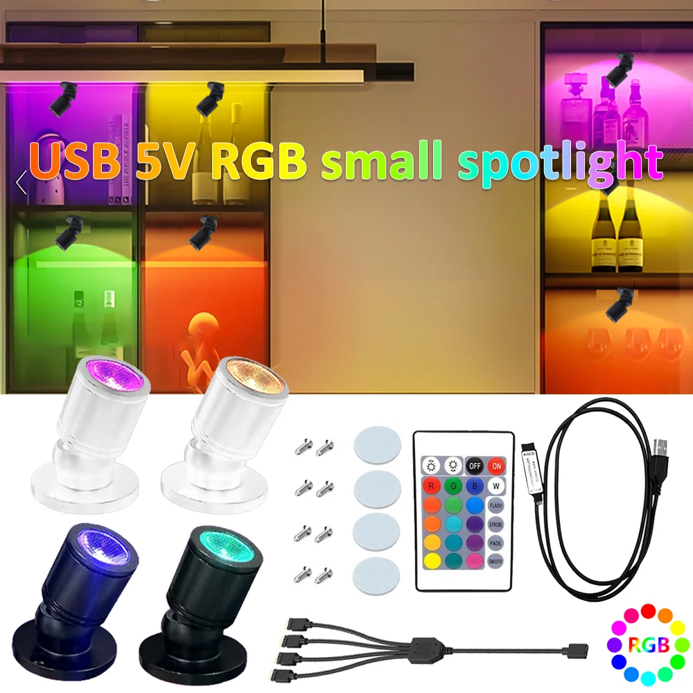 Surface Mounted USB 5V LED Spot Light Rotatable Dimmable Ceiling Lamp Jewelry Showcase Counter Closet Cabinet Shelf Spotlight