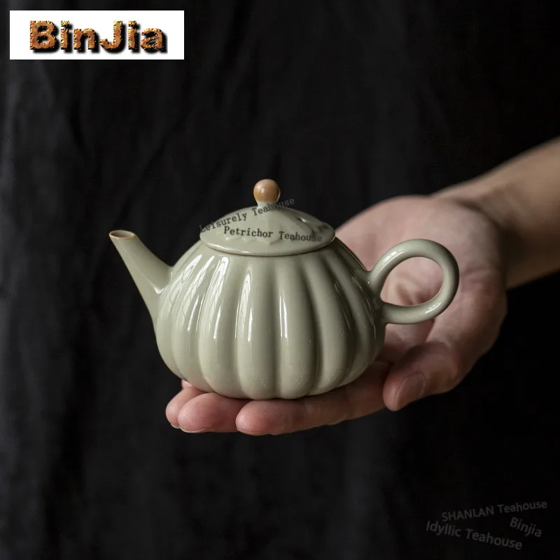 120ml Relief Chrysanthemum Petals Teapot Handmade Tea Infuser Pot Household Tea Maker Kettle With Ball Hole Tableware Craft view 4