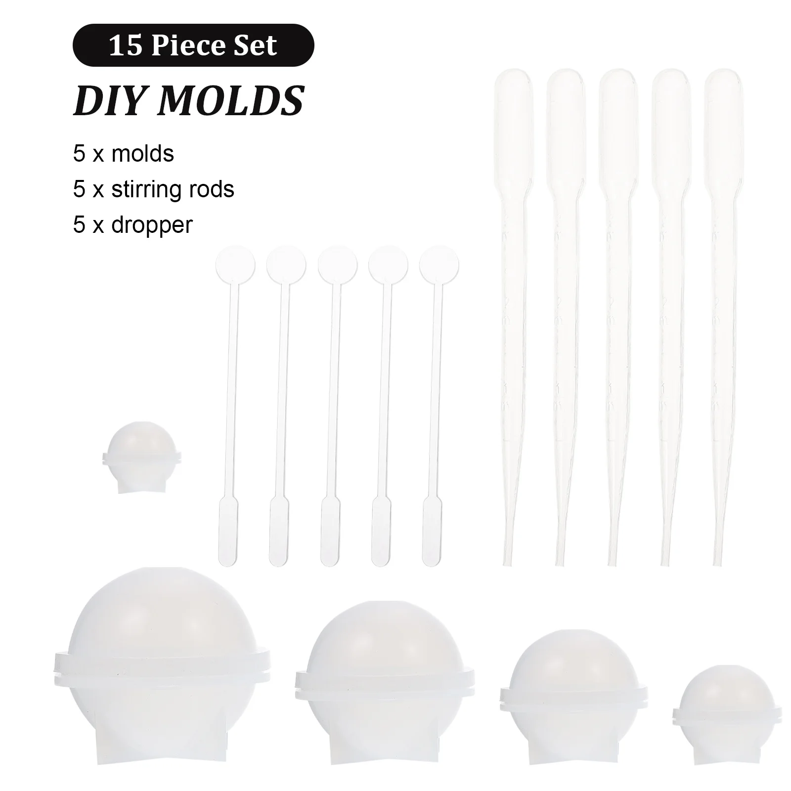 

1Set Premium Silicone DIY Crystal Ball Mold Round Sphere Casting Mold for Handmade Jewelry Pendant Accessories