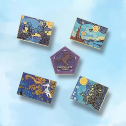 Starry Night Magic School Enamel Pins Custom Witch Wizard Castle Brooches Lapel Badges Punk Jewelry Gift for Fans Friends