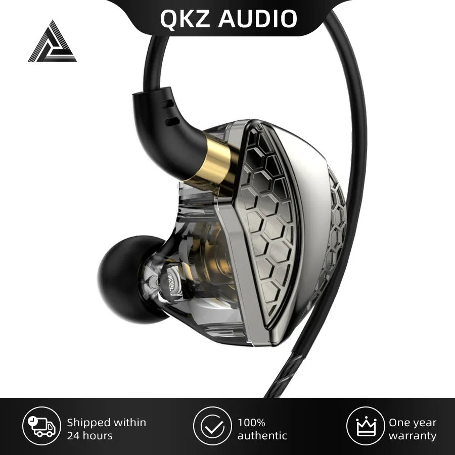 QKZ Hi6T インイヤーヘッドホン、スタジオモニター、有線、低音コントロール、モバイル、ランニング、ライブストリーミング対応